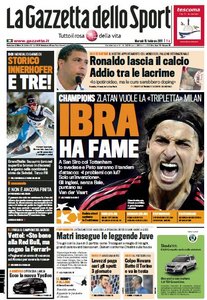 La Gazzetta Dello Sport du Mardi 15 février 2011